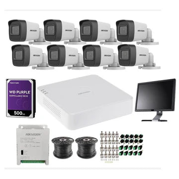 Hikvision 8 Channel 1080P Complete Kit + Monitor +500GB Free Hard Drive